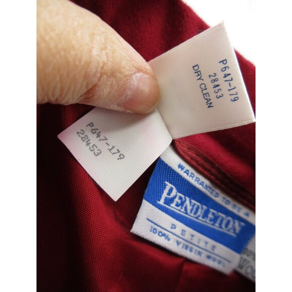 VINTAGE Pendleton Skirt 12 Petites Virgin Wool A-Line Career Slit 90s - Picture 9 of 11